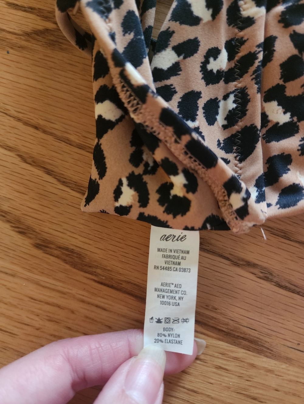 Aerie Women's Swimwear Animal Print Triangle Padded Bikini Top Small S - Picture 6 of 6